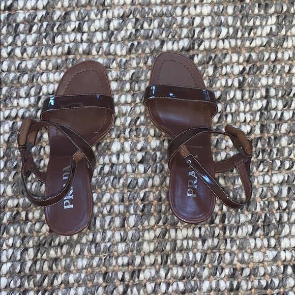 Prada Ankle Strap Wooden Heels - Picture 10 of 11